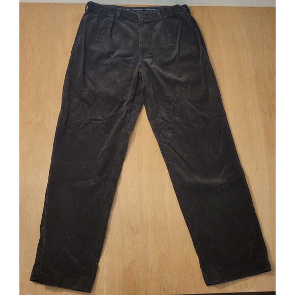 Polo Ralph Lauren Men's Brown Corduroy Pleated Pants Size 35x32 - Picture 3 of 13